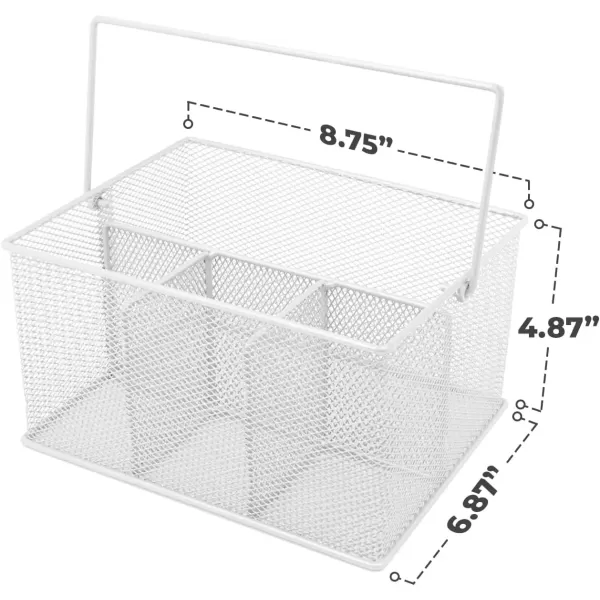 imageSorbus Utensil Caddy  Silverware Napkin Holder and Condiment Organizer  MultiPurpose Steel Mesh CaddyIdeal for Kitchen Dining Entertaining Tailgating Picnics and much more SilverWhite