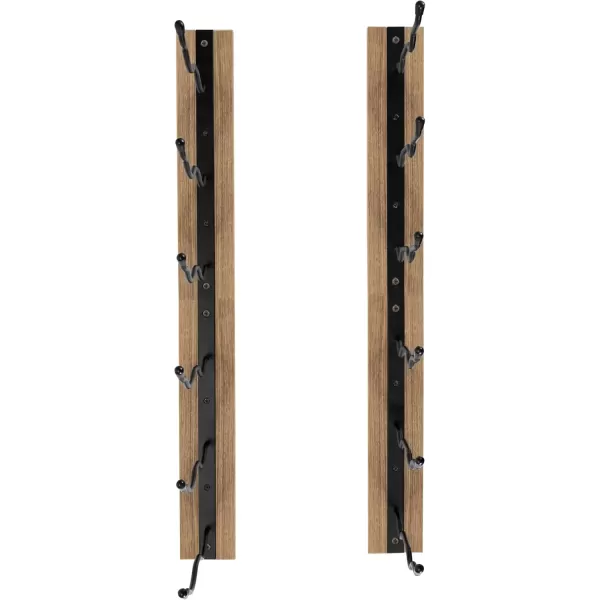 imageSorbus Wall Mounted Wine Rack  Stemware Rack Set  Wire ampamp Wood Wine Rack Wall Mounted for Bottles Liquor Champagne Wine Glasses Champagne Glasses for Home BarMahogany
