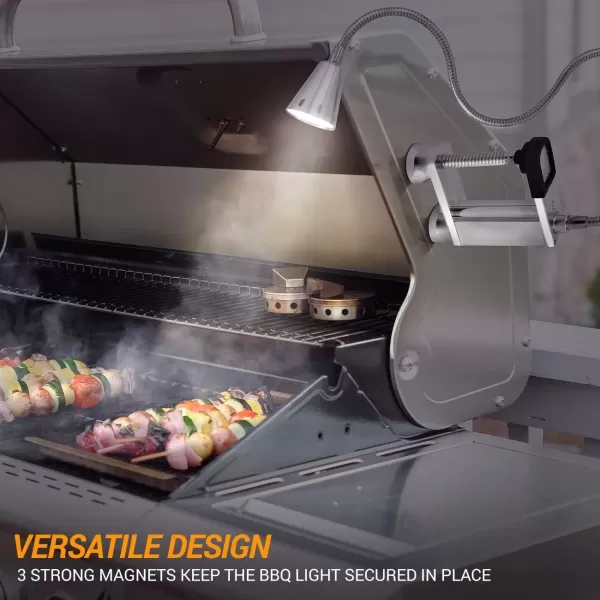 imageBBQ Grill Lights Magnetic Base SuperBright LED Lights360 Degree Flexible Gooseneck Weather Resistant Task Lighting Barbecue Grilling 122 inch