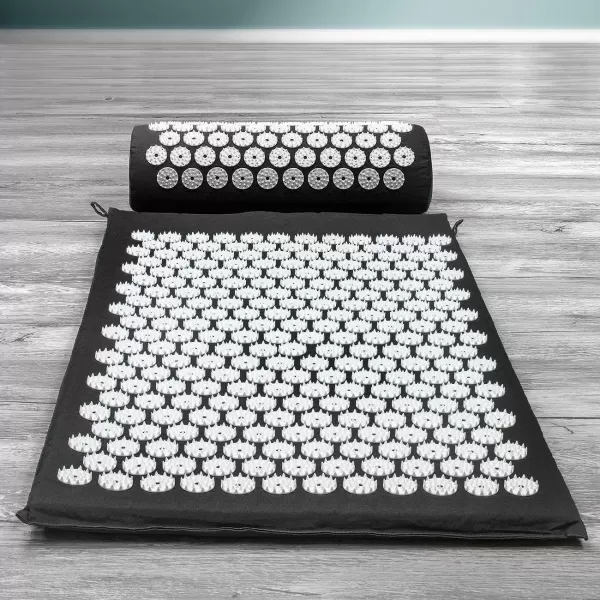 imageSivan Back and Neck Pain Relief Acupressure Mat and Pillow Set Chronic Back Pain Treatment  Relieves Your Stress of Lower Upper Back and Sciatic Pain  GreenBlack