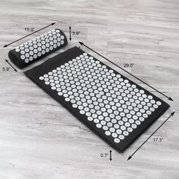 imageSivan Back and Neck Pain Relief Acupressure Mat and Pillow Set Chronic Back Pain Treatment  Relieves Your Stress of Lower Upper Back and Sciatic Pain  GreenBlack