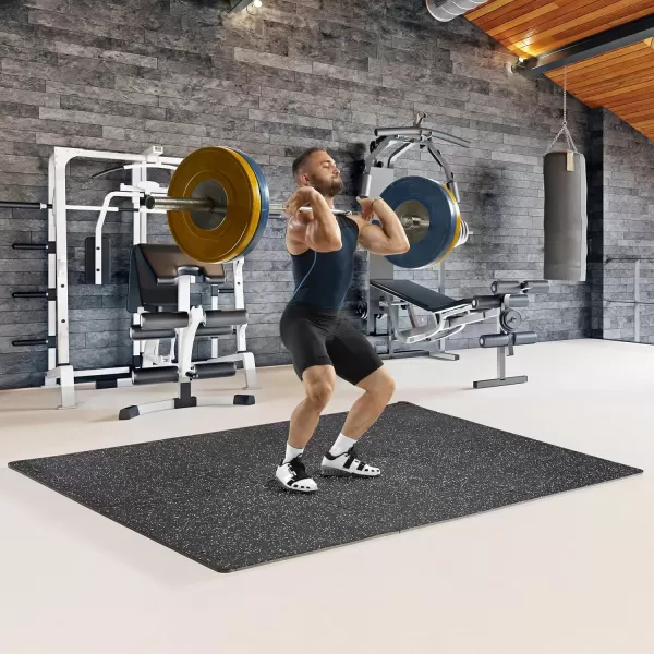 imageSivan Fitness 12quot Thick Rubber Top HighDensity EVA Foam Gym Flooring for Home Gym  48 Sq Ft Exercise Mat Tiles for Workout Yoga MMA Heavy Exercise Equipment Mat  12 Interlocking Gym Floor MatBlack