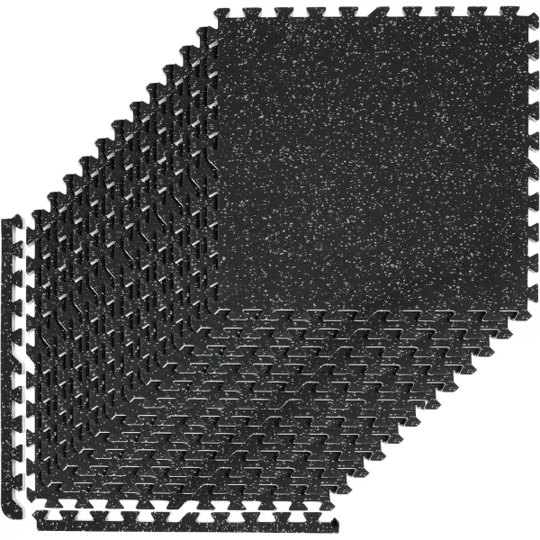 imageSivan Fitness 12quot Thick Rubber Top HighDensity EVA Foam Gym Flooring for Home Gym  48 Sq Ft Exercise Mat Tiles for Workout Yoga MMA Heavy Exercise Equipment Mat  12 Interlocking Gym Floor MatBlue