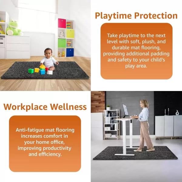 imageSivan Fitness 12quot Thick Rubber Top HighDensity EVA Foam Gym Flooring for Home Gym  48 Sq Ft Exercise Mat Tiles for Workout Yoga MMA Heavy Exercise Equipment Mat  12 Interlocking Gym Floor MatBlue