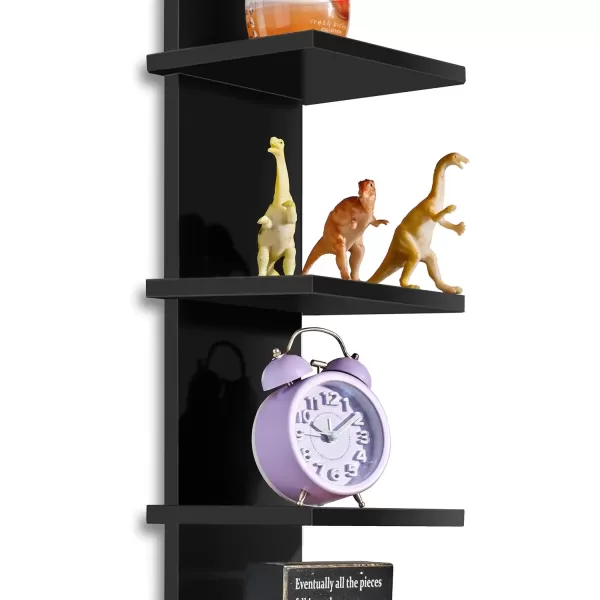 imageSorbus 5 Tier Wall Shelf Unit Vertical Column Utility Shelving for Home Decor and Storage Organizer WallMounted Floating Shelves for Bathroom Storage Bedroom Living Room Kitchen OrganizerBlack