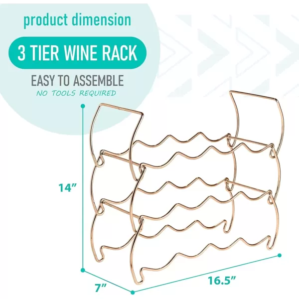 imageSorbus 6Tier Stackable Wine Rack  Classic Style Wine Racks for Bottles  Perfect for Bar Wine Cellar Basement Cabinet Pantry etc  Hold 24 Bottles Metal SilverCopper