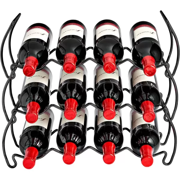 imageSorbus 6Tier Stackable Wine Rack  Classic Style Wine Racks for Bottles  Perfect for Bar Wine Cellar Basement Cabinet Pantry etc  Hold 24 Bottles Metal SilverBlack