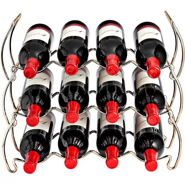 imageSorbus 6Tier Stackable Wine Rack  Classic Style Wine Racks for Bottles  Perfect for Bar Wine Cellar Basement Cabinet Pantry etc  Hold 24 Bottles Metal SilverCopper