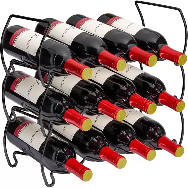 imageSorbus 6Tier Stackable Wine Rack  Classic Style Wine Racks for Bottles  Perfect for Bar Wine Cellar Basement Cabinet Pantry etc  Hold 24 Bottles Metal SilverBlack