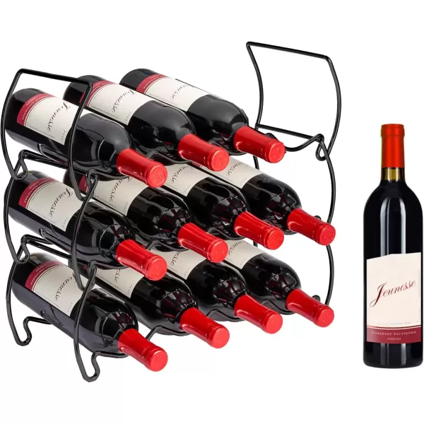 imageSorbus 6Tier Stackable Wine Rack  Classic Style Wine Racks for Bottles  Perfect for Bar Wine Cellar Basement Cabinet Pantry etc  Hold 24 Bottles Metal SilverBlack