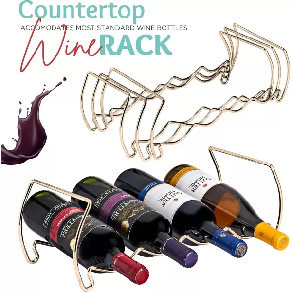 imageSorbus 6Tier Stackable Wine Rack  Classic Style Wine Racks for Bottles  Perfect for Bar Wine Cellar Basement Cabinet Pantry etc  Hold 24 Bottles Metal SilverCopper