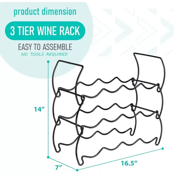 imageSorbus 6Tier Stackable Wine Rack  Classic Style Wine Racks for Bottles  Perfect for Bar Wine Cellar Basement Cabinet Pantry etc  Hold 24 Bottles Metal SilverBlack