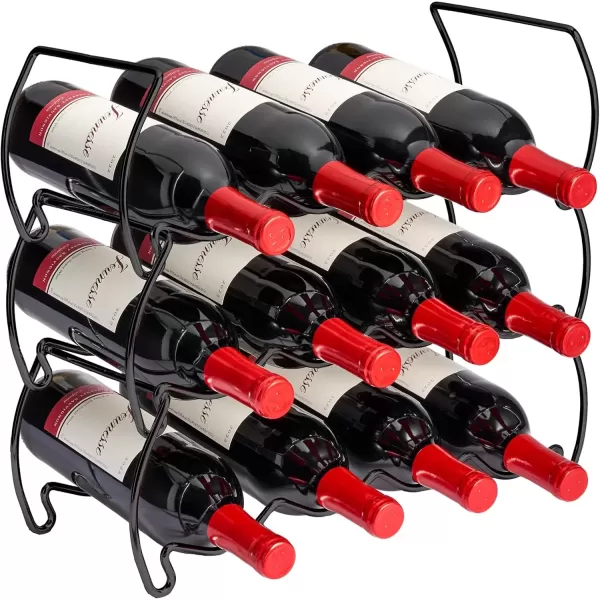 imageSorbus 6Tier Stackable Wine Rack  Classic Style Wine Racks for Bottles  Perfect for Bar Wine Cellar Basement Cabinet Pantry etc  Hold 24 Bottles Metal SilverBlack