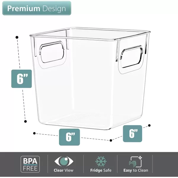 imageSorbus 8 Pack Medium Clear Plastic Storage Bins Clear Organizer Bins with Handle for Kitchen Pantry Cabinet Refrigerator Craft Toys Clothes Closet Under Sink Bathroom Organizers and StorageSmall
