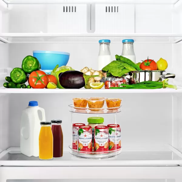 imageSorbus 9 Inch Clear Lazy Susan Organizer Turntable Organizer for Spice Organization for Cabinet Lazy Susan Turntable for Kitchen Home Office Closet Classroom Laundry Room Organization 2Pack2 Tiered