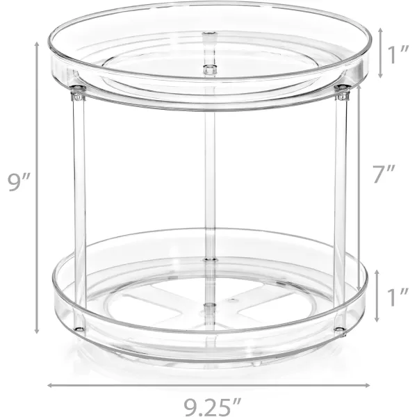 imageSorbus 9 Inch Clear Lazy Susan Organizer Turntable Organizer for Spice Organization for Cabinet Lazy Susan Turntable for Kitchen Home Office Closet Classroom Laundry Room Organization 2Pack2 Tiered