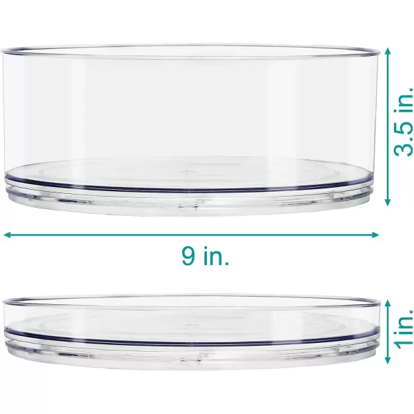 imageSorbus 9 Inch Clear Lazy Susan Organizer Turntable Organizer for Spice Organization for Cabinet Lazy Susan Turntable for Kitchen Home Office Closet Classroom Laundry Room Organization 2PackTall  2 Flat