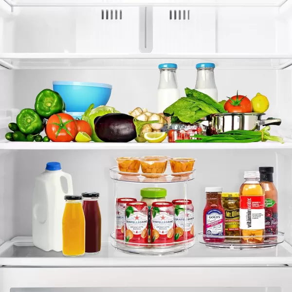 imageSorbus 9 Inch Clear Lazy Susan Organizer Turntable Organizer for Spice Organization for Cabinet Lazy Susan Turntable for Kitchen Home Office Closet Classroom Laundry Room Organization 2Pack2 Flat  2 Tiered