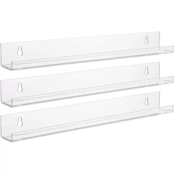 imageSorbus Acrylic Nail Polish Organizer Rack 6 Pack 15quot  90120 Bottles  Wall Mounted Floating Shelves Ledges Clear Invisible Nail Polish Shelf Holder Display Perfume Essential Oil Bathroom StoragePack of 3