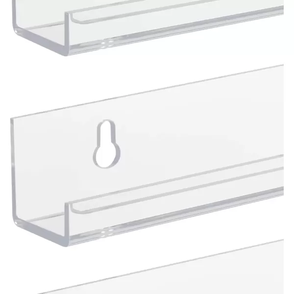 imageSorbus Acrylic Nail Polish Organizer Rack 6 Pack 15quot  90120 Bottles  Wall Mounted Floating Shelves Ledges Clear Invisible Nail Polish Shelf Holder Display Perfume Essential Oil Bathroom StoragePack of 3