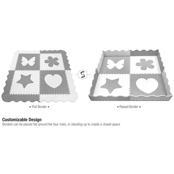 imageSorbus Baby Play Mat Tiles  61quot x 61quot Extra Large Non Toxic Foam Puzzle Floor Mat for Kids Grey ampamp White Interlocking Foam Playroom ampamp Nursery Playmat Safe ampamp Protective for Infants ampamp Toddlers