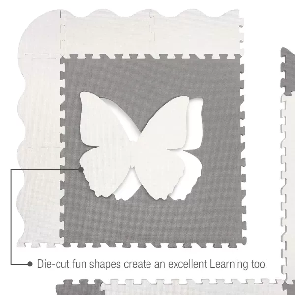 imageSorbus Baby Play Mat Tiles  61quot x 61quot Extra Large Non Toxic Foam Puzzle Floor Mat for Kids Grey ampamp White Interlocking Foam Playroom ampamp Nursery Playmat Safe ampamp Protective for Infants ampamp Toddlers