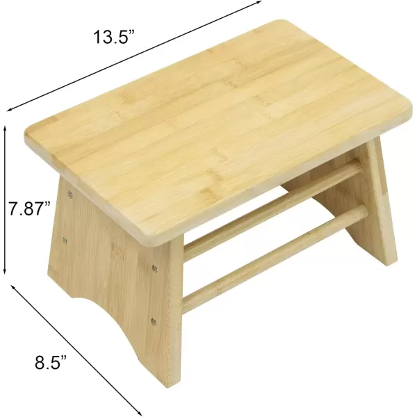 imageSorbus Bamboo Step Stool  Small Wooden Stool Bed Stool for Seniors Bedside Footrest ampamp Potty Training Stool for Kids Toddlers Adults Kitchen Bathroom Up to 300 Lbs Non Slip Milking Wood Stool
