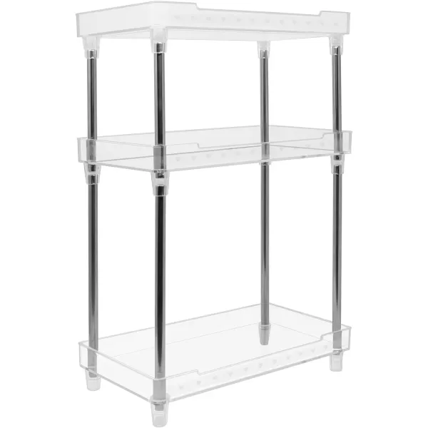 imageSorbus Bathroom Organizer Countertop  3 Tier Acrylic Organizer Shelf Tray Clear Vanity Makeup Storage Shelves for Perfume Skincare Cosmetics Hair Accessories Medicine Bathroom Sink Organizers