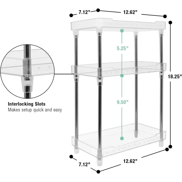 imageSorbus Bathroom Organizer Countertop  3 Tier Acrylic Organizer Shelf Tray Clear Vanity Makeup Storage Shelves for Perfume Skincare Cosmetics Hair Accessories Medicine Bathroom Sink Organizers