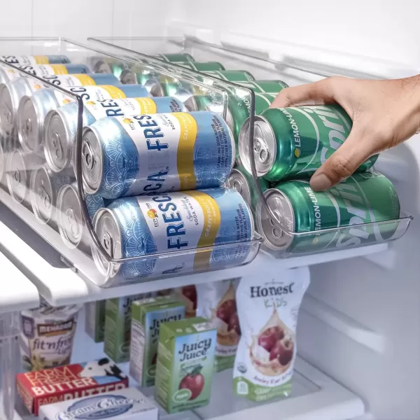 imageSorbus Can Dispenser for Refrigerator  12 Can Fridge organizer Rotation System Rack  Clear Soda Can Organizer for Refrigerator Freezer ampamp Pantry  Great for Kitchen Organization ampamp Storage 2Pack2 Pack
