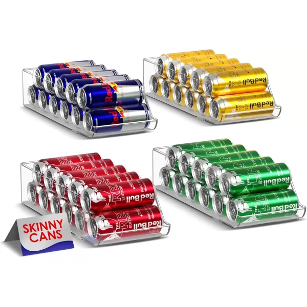 imageSorbus Can Dispenser for Refrigerator  12 Can Fridge organizer Rotation System Rack  Clear Soda Can Organizer for Refrigerator Freezer ampamp Pantry  Great for Kitchen Organization ampamp Storage 2Pack4 Pack