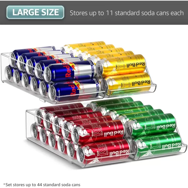 imageSorbus Can Dispenser for Refrigerator  12 Can Fridge organizer Rotation System Rack  Clear Soda Can Organizer for Refrigerator Freezer ampamp Pantry  Great for Kitchen Organization ampamp Storage 2Pack4 Pack