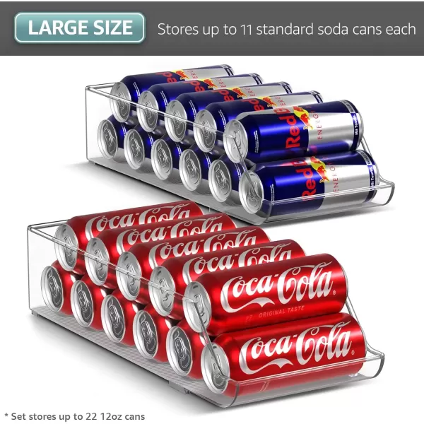 imageSorbus Can Dispenser for Refrigerator  12 Can Fridge organizer Rotation System Rack  Clear Soda Can Organizer for Refrigerator Freezer ampamp Pantry  Great for Kitchen Organization ampamp Storage 2Pack2 Pack