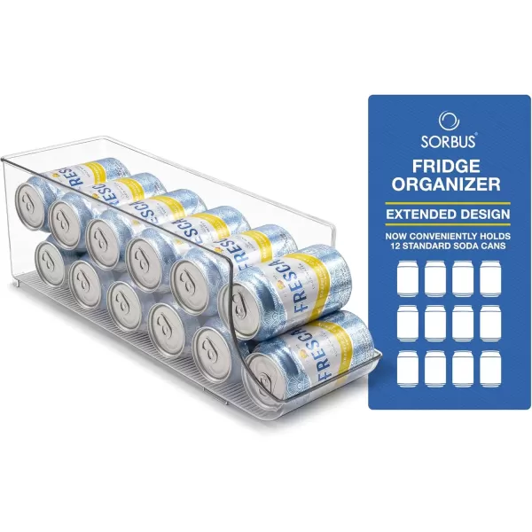 imageSorbus Can Dispenser for Refrigerator  12 Can Fridge organizer Rotation System Rack  Clear Soda Can Organizer for Refrigerator Freezer ampamp Pantry  Great for Kitchen Organization ampamp Storage 2Pack2 Pack