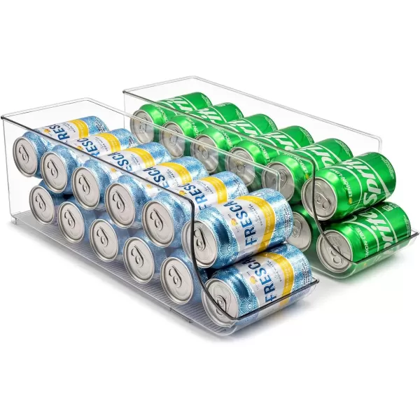 imageSorbus Can Dispenser for Refrigerator  12 Can Fridge organizer Rotation System Rack  Clear Soda Can Organizer for Refrigerator Freezer ampamp Pantry  Great for Kitchen Organization ampamp Storage 2Pack2 Pack