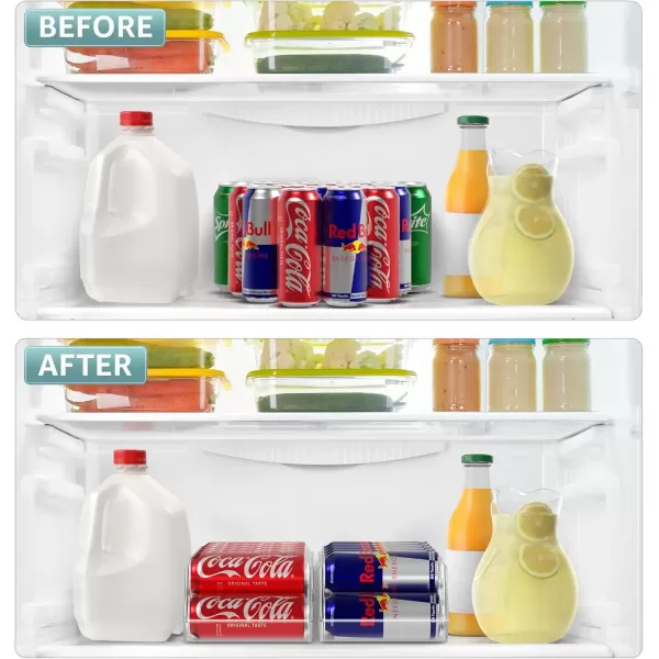 imageSorbus Can Dispenser for Refrigerator  12 Can Fridge organizer Rotation System Rack  Clear Soda Can Organizer for Refrigerator Freezer ampamp Pantry  Great for Kitchen Organization ampamp Storage 2Pack2 Pack