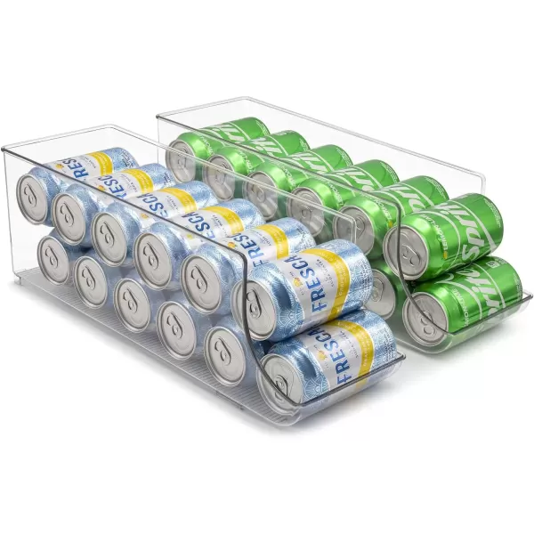 imageSorbus Can Dispenser for Refrigerator  12 Can Fridge organizer Rotation System Rack  Clear Soda Can Organizer for Refrigerator Freezer ampamp Pantry  Great for Kitchen Organization ampamp Storage 2Pack2 Pack
