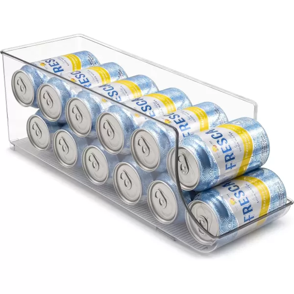 imageSorbus Can Dispenser for Refrigerator  12 Can Fridge organizer Rotation System Rack  Clear Soda Can Organizer for Refrigerator Freezer ampamp Pantry  Great for Kitchen Organization and Storage 1Pack