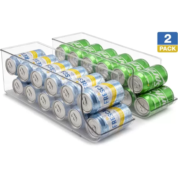 imageSorbus Can Dispenser for Refrigerator  12 Can Fridge organizer Rotation System Rack  Clear Soda Can Organizer for Refrigerator Freezer ampamp Pantry  Great for Kitchen Organization ampamp Storage 2Pack2 Pack
