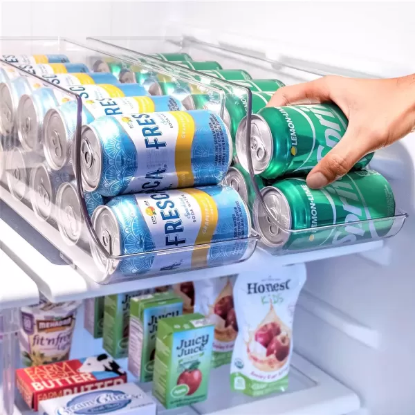 imageSorbus Can Dispenser for Refrigerator  12 Can Fridge organizer Rotation System Rack  Clear Soda Can Organizer for Refrigerator Freezer ampamp Pantry  Great for Kitchen Organization ampamp Storage 2Pack2 Pack