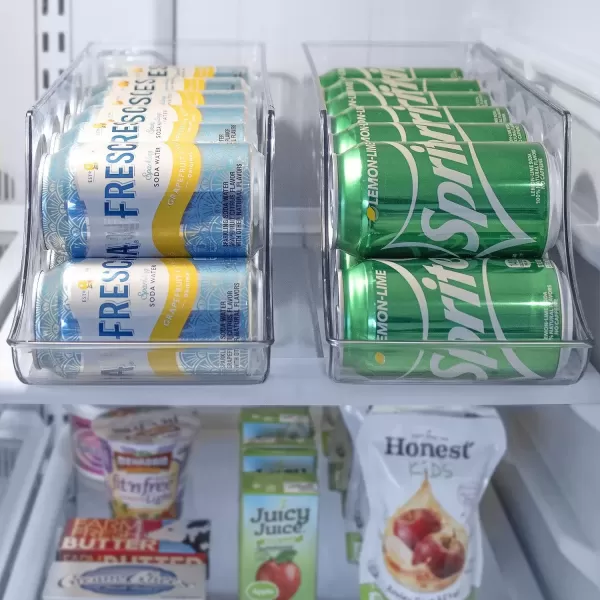 imageSorbus Can Dispenser for Refrigerator  12 Can Fridge organizer Rotation System Rack  Clear Soda Can Organizer for Refrigerator Freezer ampamp Pantry  Great for Kitchen Organization ampamp Storage 2Pack2 Pack