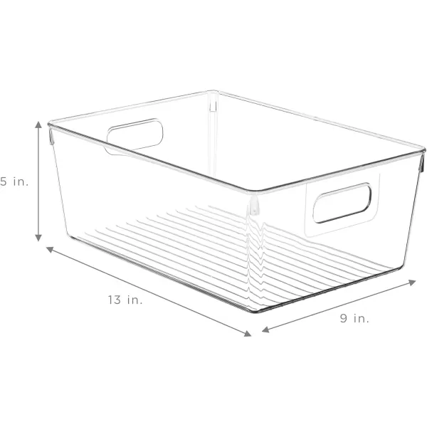 imageSorbus Clear Square Fridge Bins Thick Sturdy Plastic Refrigerator Pantry Organizer Versatile NonSlip Stackable Cabinet Organization Bath Makeup Food Snack Packet Organizer  3 Pack3