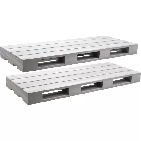 imageSorbus Floating Pallet Shelves  Set of 2  Rustic Farmhouse Wall Mount Ledge Storage Shelf Organizer  for Home Dcor Living Room Bathroom Bedroom Nursery etc  7quot D x 17quot W x 175quot H  GreyGrey
