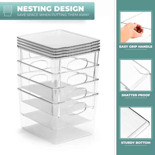 imageSorbus Medium Clear Plastic Storage Bins with Lids Clear Stackable Storage Bins Laundry Room Organizer Bins Office Classroom Playroom Bathroom Laundry Room Organization and Storage 2 PackMedium