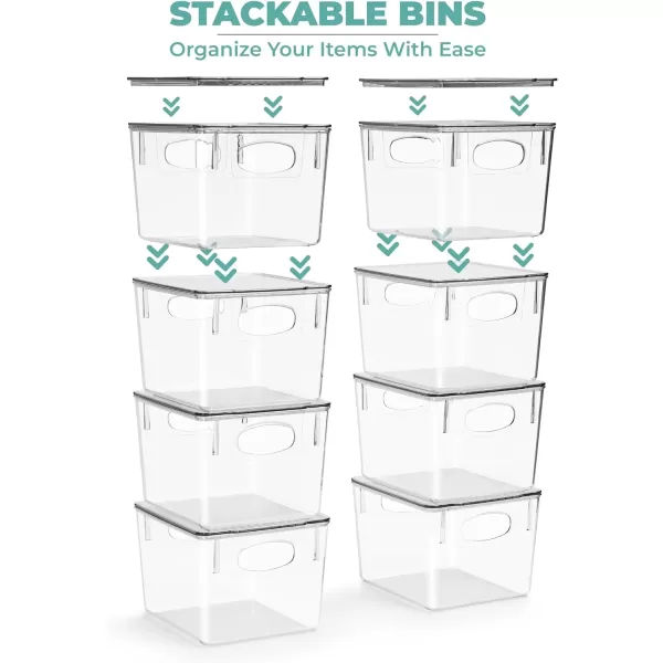imageSorbus Medium Clear Plastic Storage Bins with Lids Clear Stackable Storage Bins Laundry Room Organizer Bins Office Classroom Playroom Bathroom Laundry Room Organization and Storage 2 PackMedium