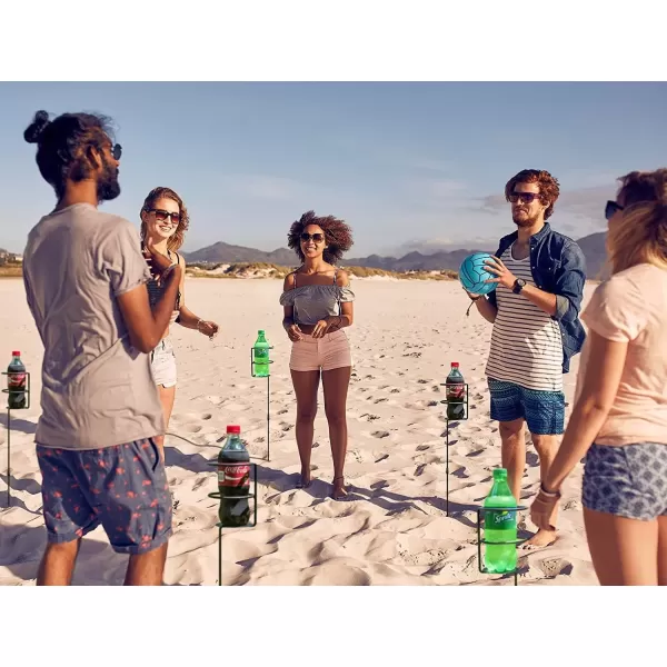 imageSorbus Outdoor Beverage Heavy Duty Drink Holder Stakes Set of 4 Holds a Variety of Beverages Sizes  Great for Beach Picnics Tailgating and More