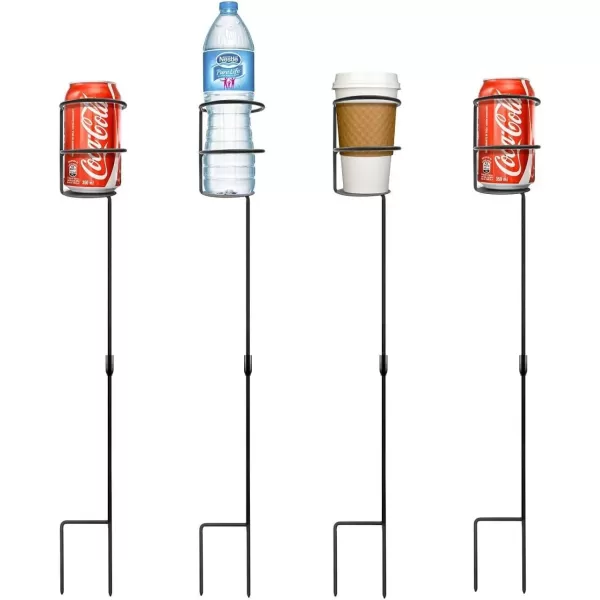 imageSorbus Outdoor Beverage Heavy Duty Drink Holder Stakes Set of 4 Holds a Variety of Beverages Sizes  Great for Beach Picnics Tailgating and More