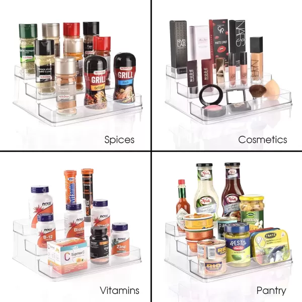 imageSorbus Pantry Spice organizer Set 3Tier Seasoning Organizer for Cabinet 2 Pack and Lazy Susan Spice Rack Turntable 9Inch Spice Organization for Cabinet Condiment Organizer Pantry ampamp Refrigerator3Tiered Organizer Set