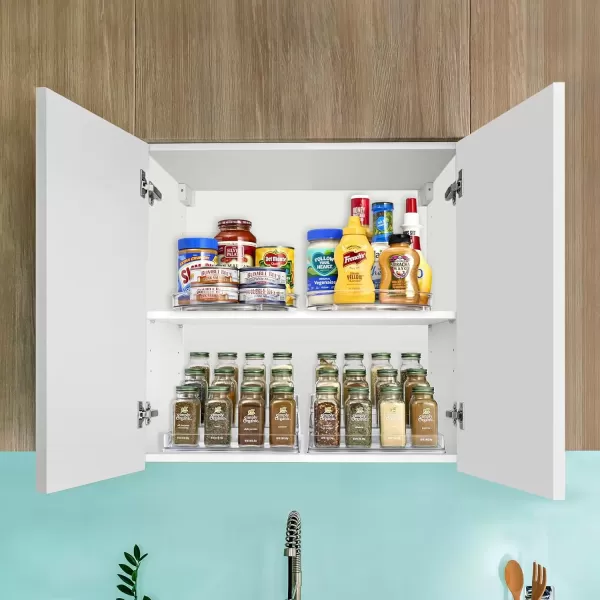 imageSorbus Pantry Spice organizer Set 3Tier Seasoning Organizer for Cabinet 2 Pack and Lazy Susan Spice Rack Turntable 9Inch Spice Organization for Cabinet Condiment Organizer Pantry ampamp Refrigerator3Tiered Organizer Set