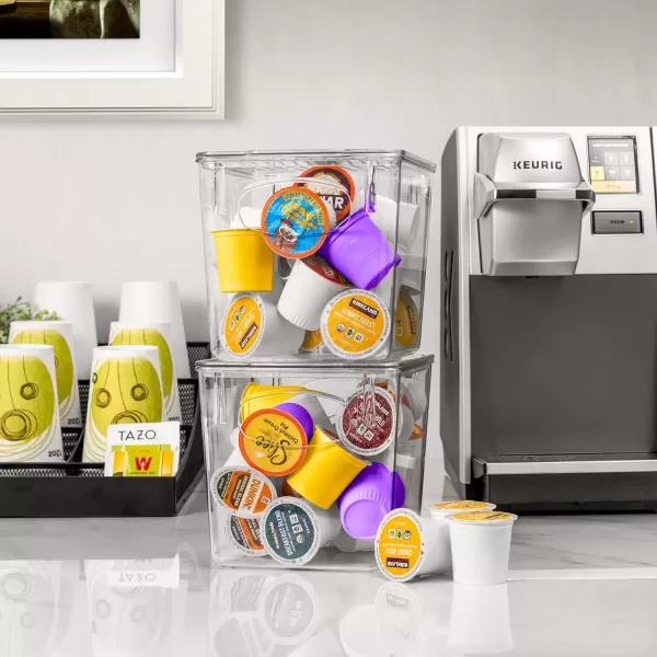 imageSorbus Small Plastic K Cup Storage Bins  Nespresso Pods Holder Vertuo Pod Holder Kitchen Organization Pantry Storage Fridge Organizer  K Cup Organizer for Nespresso Accessories 8 pack8 Pack